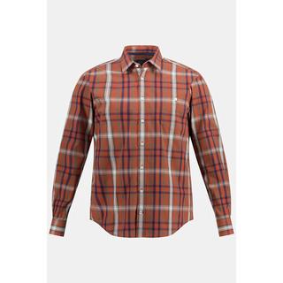 JP1880  Camicia a quadri dalla vestibilità moderna con maniche lunghe e colletto ad apertura inglese 