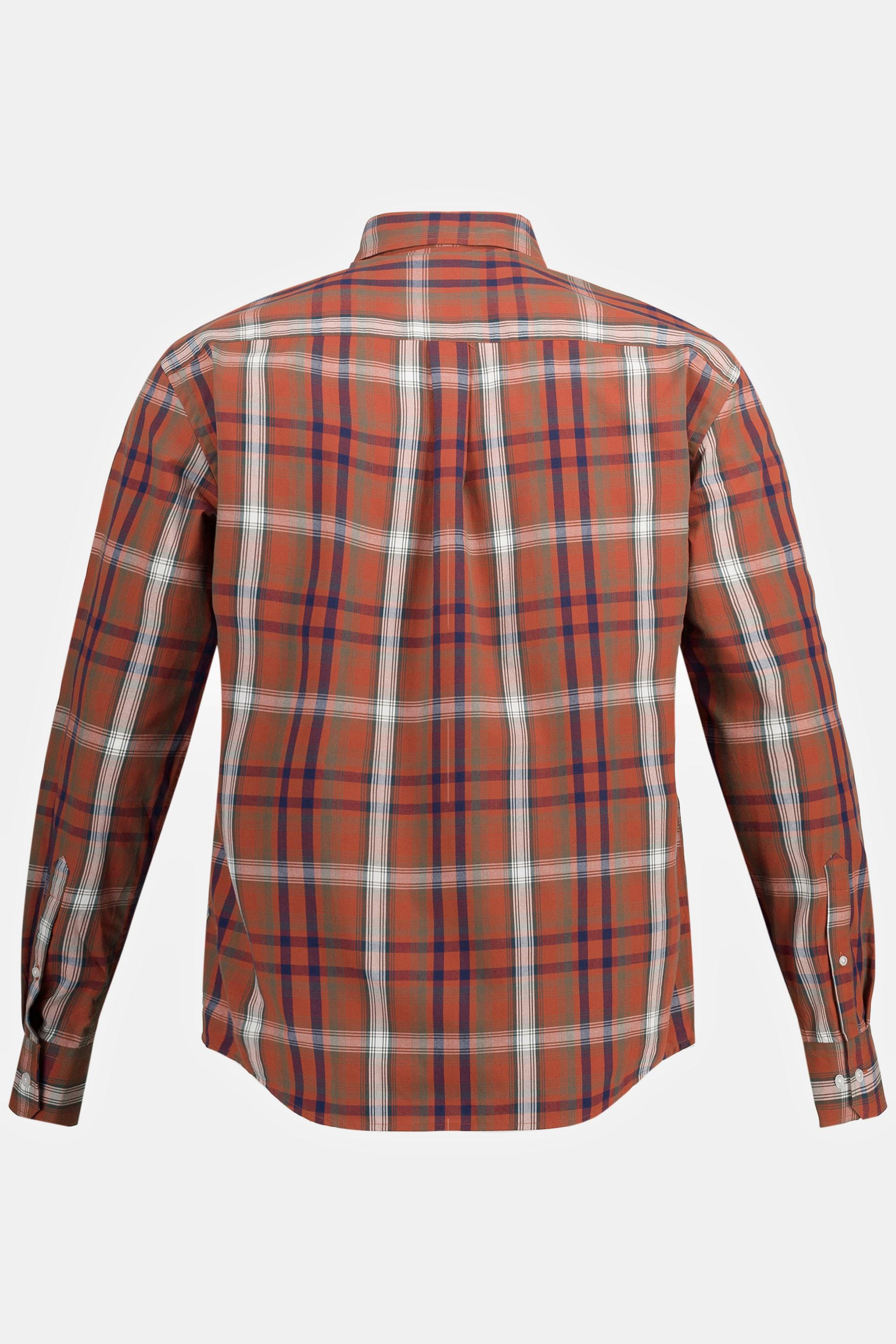 JP1880  Camicia a quadri dalla vestibilità moderna con maniche lunghe e colletto ad apertura inglese 