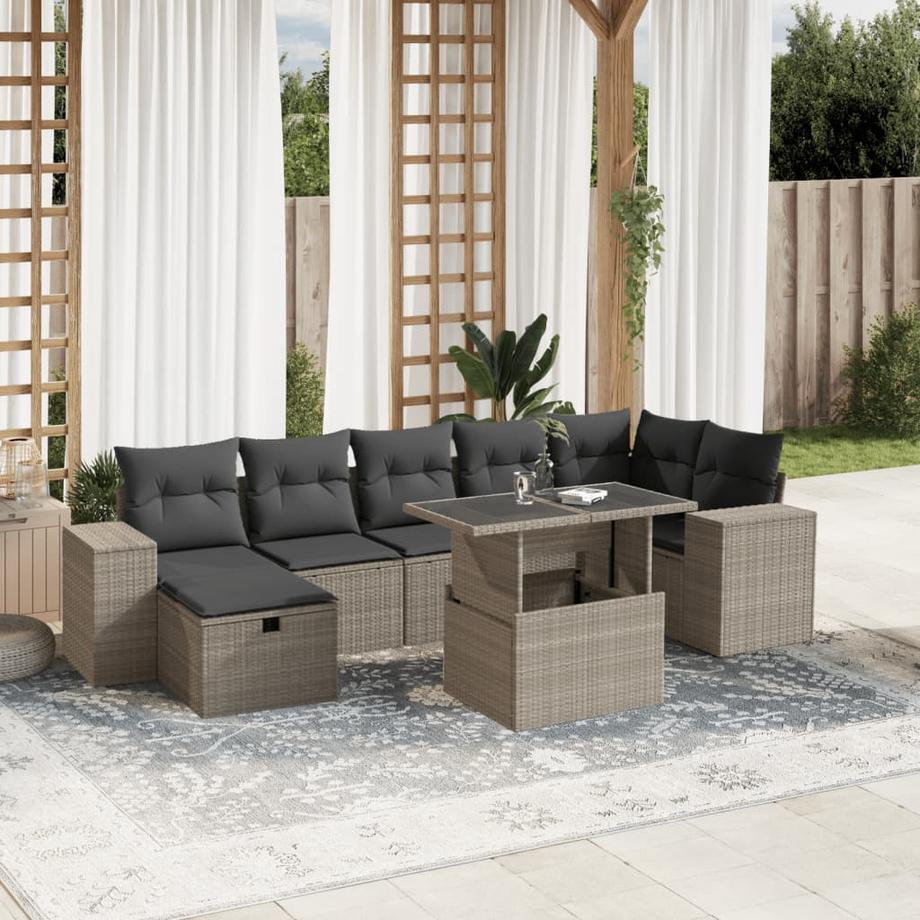 VidaXL set divano da giardino Polirattan  