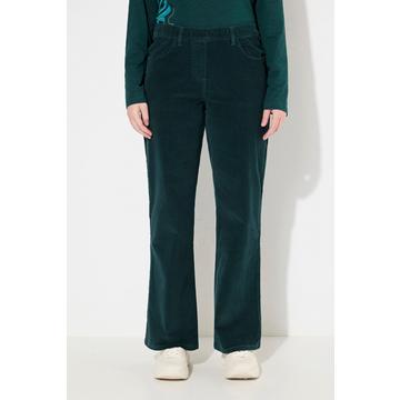 Pantalon Mary en velours côtelé de coton bio, jambe large et taille élastique