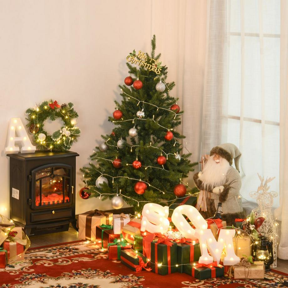 Northio Albero Di Natale 1,2 M Abete Artificiale 657 Rami Base In Metallo Pvc Verde Ø85 X 120H Cm  
