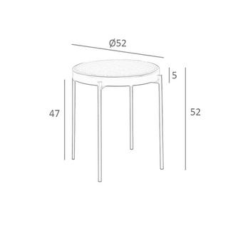 ANGEL CERDA Table d'angle ronde en rotin et acier  