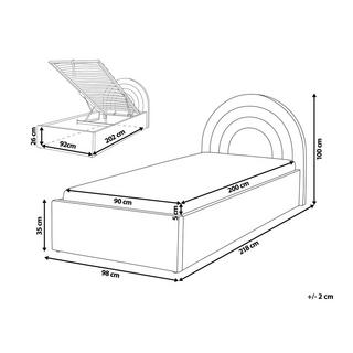 Beliani Bett mit Bettkasten aus Samtstoff Retro ANET  