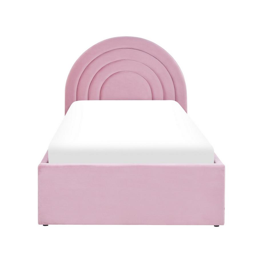 Beliani Lit ottoman enfant en Velours Rétro ANET  