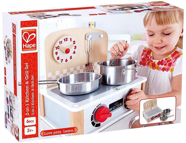 Hape  Rollenspiele 2-in-1 Spielküche & Grill Set 