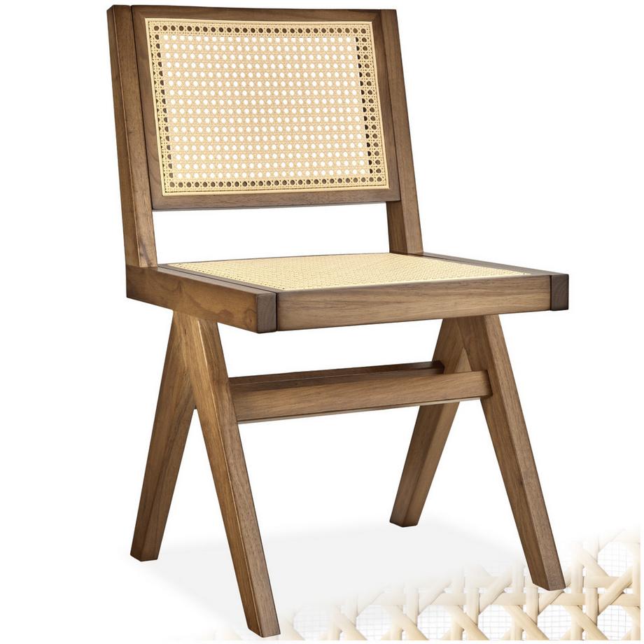 Tectake Chaise en bois LISSY style bohème une pièce  