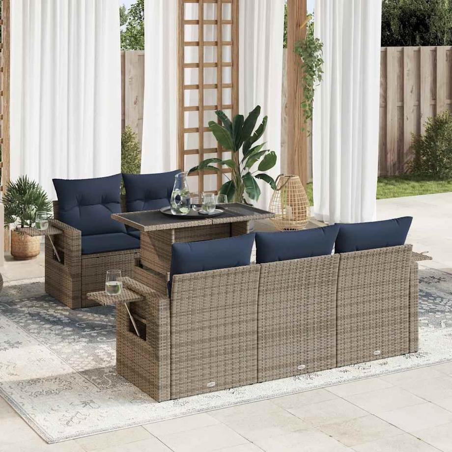 VidaXL set divano da giardino Polirattan  