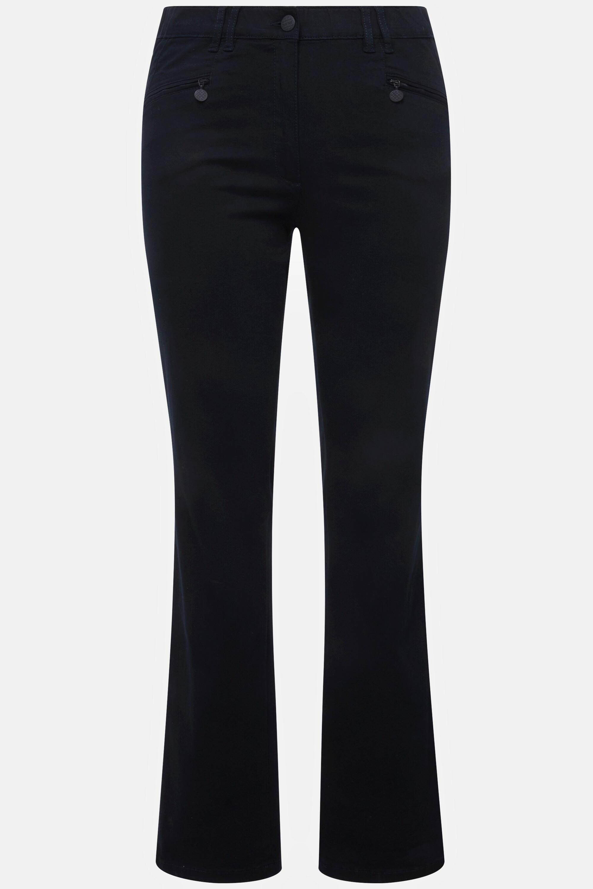 Ulla Popken  Pantalon Mony, collection Basic. Teinture grand teint longue durée. Coupe carotte 