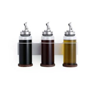 Forster Home Porte-bouteilles magnétique pour huile et vinaigre noix  