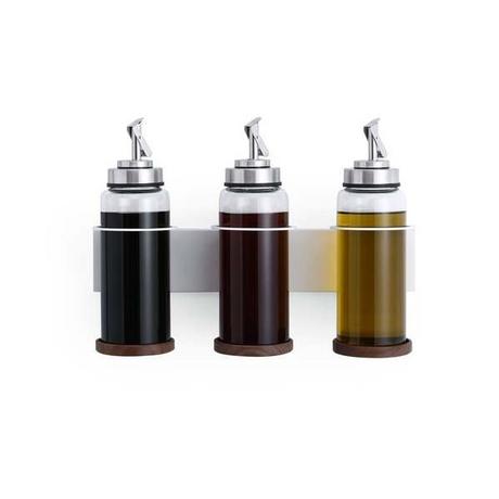 Forster Home Porte-bouteilles magnétique pour huile et vinaigre noix  