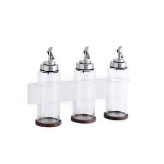 Forster Home Porte-bouteilles magnétique pour huile et vinaigre noix  