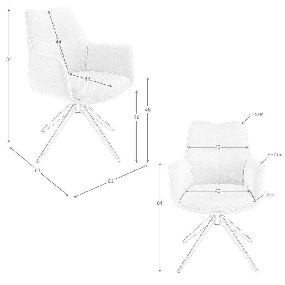 ANGEL CERDA Chaise pivotante en tissu  