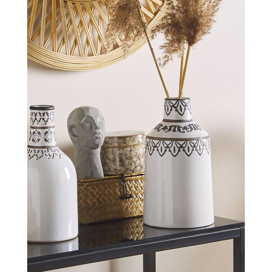 Beliani Vase à fleurs en Grès Rétro AMISOS  