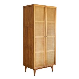 Tikamoon Armoire enfant en pin et cannage Ninon  