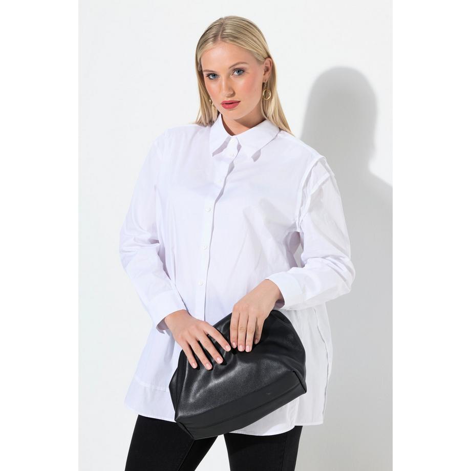 Ulla Popken Chemisier Oversized Manches Longues avec Couture Latérale  