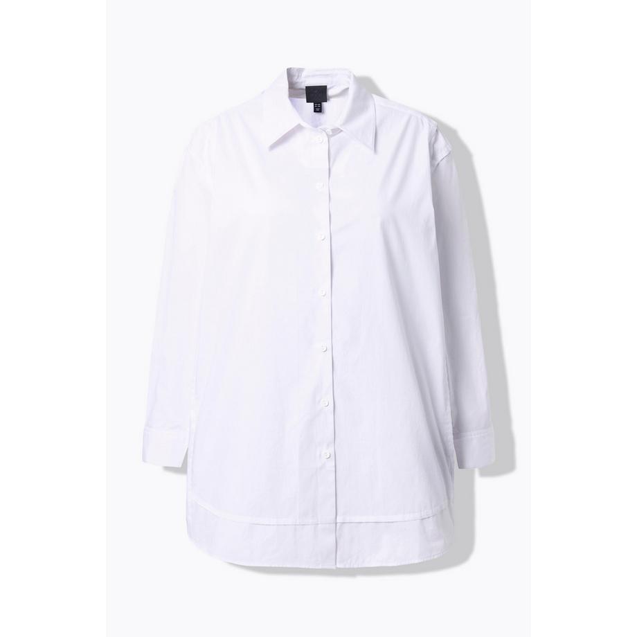 Ulla Popken Chemisier Oversized Manches Longues avec Couture Latérale  