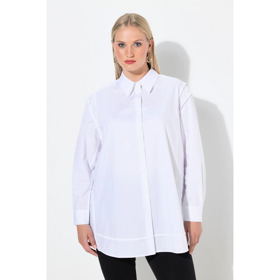 Ulla Popken Chemisier Oversized Manches Longues avec Couture Latérale  
