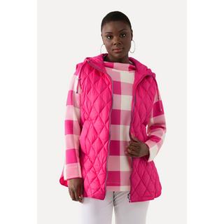 Ulla Popken Steppweste mit Reissverschluss Tunnelzug Kapuze  