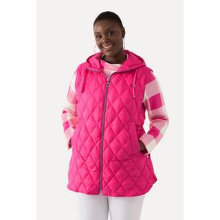 Ulla Popken Steppweste mit Reissverschluss Tunnelzug Kapuze  