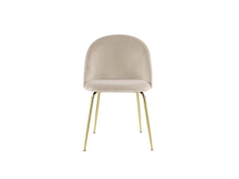 Vente-unique Lot de 6 chaises MELBOURNE Velours métal doré  