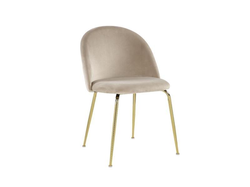 Vente-unique Lot de 6 chaises MELBOURNE Velours métal doré  