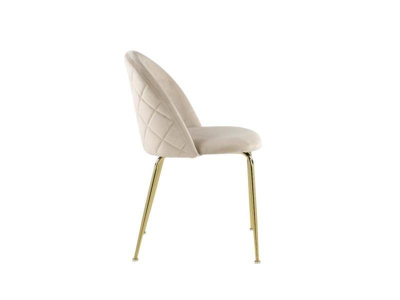 Vente-unique Lot de 6 chaises MELBOURNE Velours métal doré  