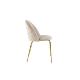 Vente-unique Lot de 6 chaises MELBOURNE Velours métal doré  