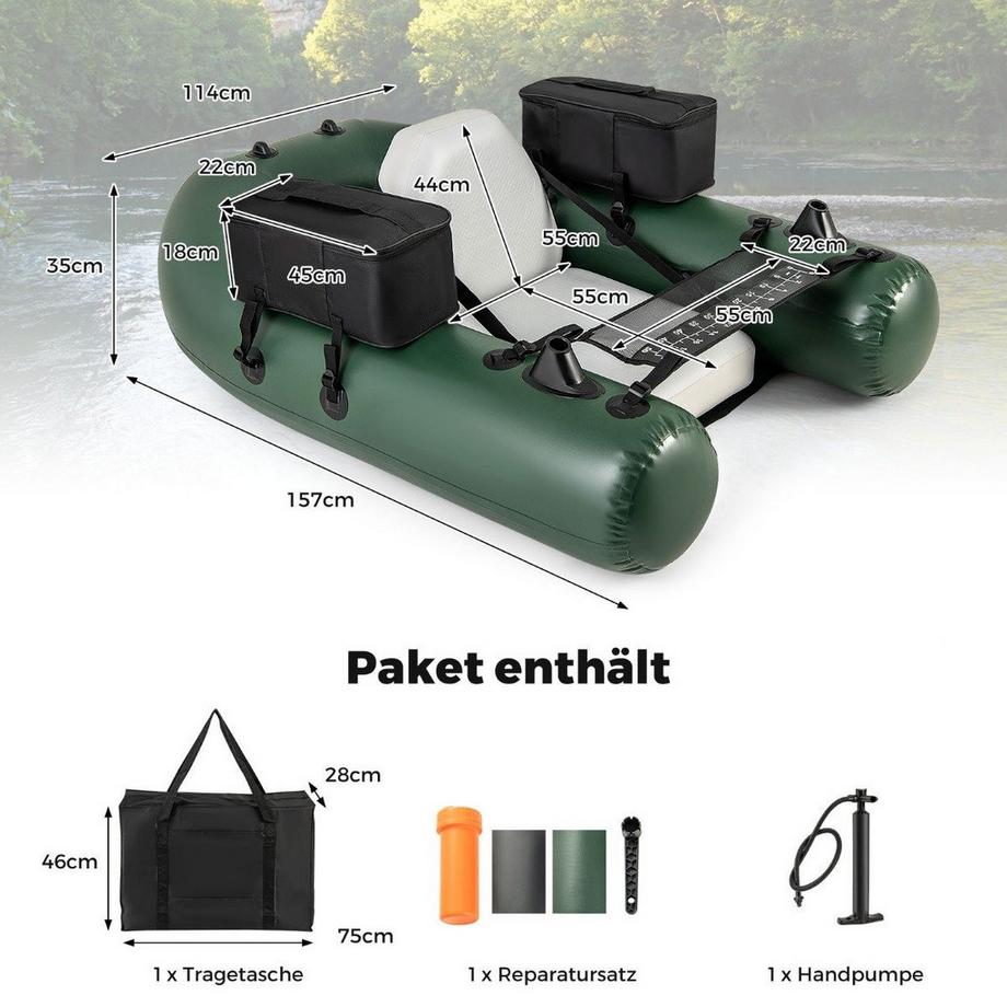 Northix  Bateau gonflable avec dossier pour pagayage 
