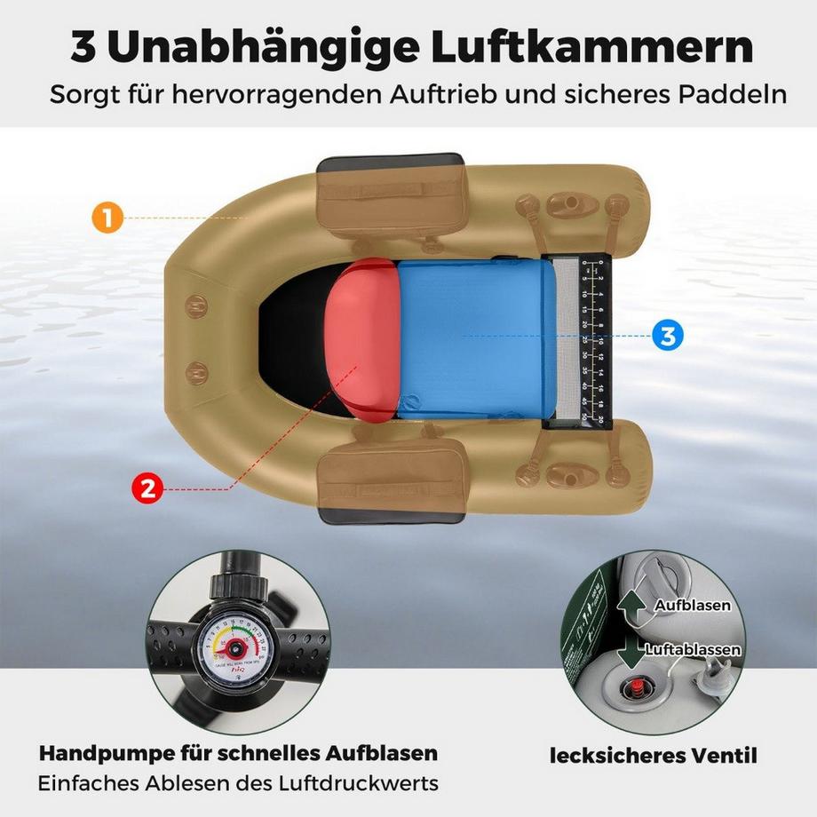 Northix  Bateau gonflable avec dossier pour pagayage 