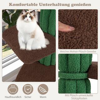 Northio  Arbre à chat à plusieurs niveaux, arbre à chat stable avec poteaux à gratter recouverts de sisal et 5 plates-formes en peluche, meubles pour chat 153 cm 