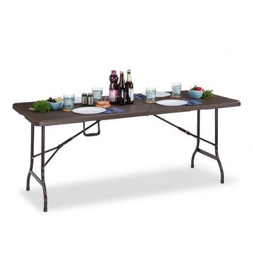 Table de jardin pliante aspect bois