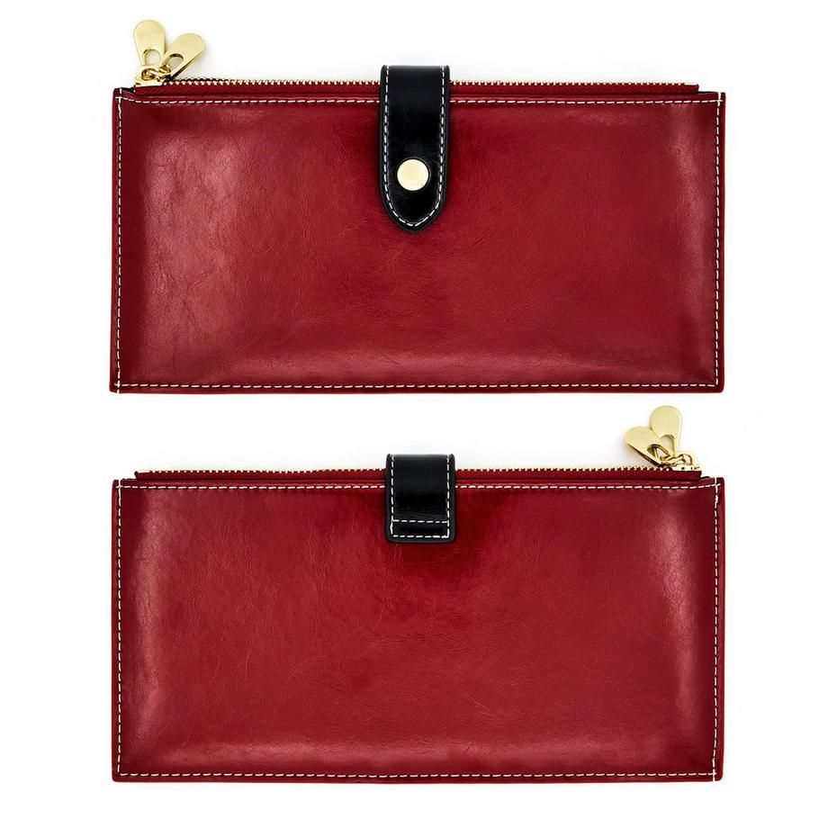 Only-bags.store Portafoglio in vera pelle blocco RFID porta carte di credito cerniera  