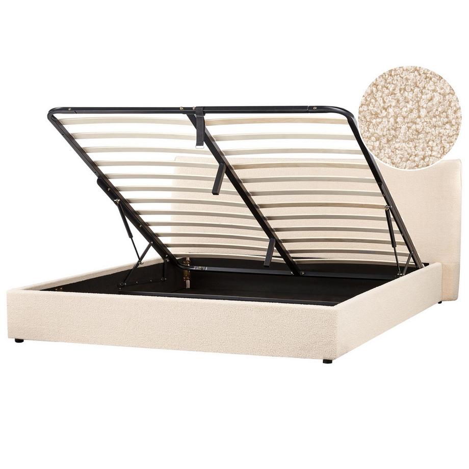 Beliani Lit ottoman en Bouclé Traditionnel LAVAUR  