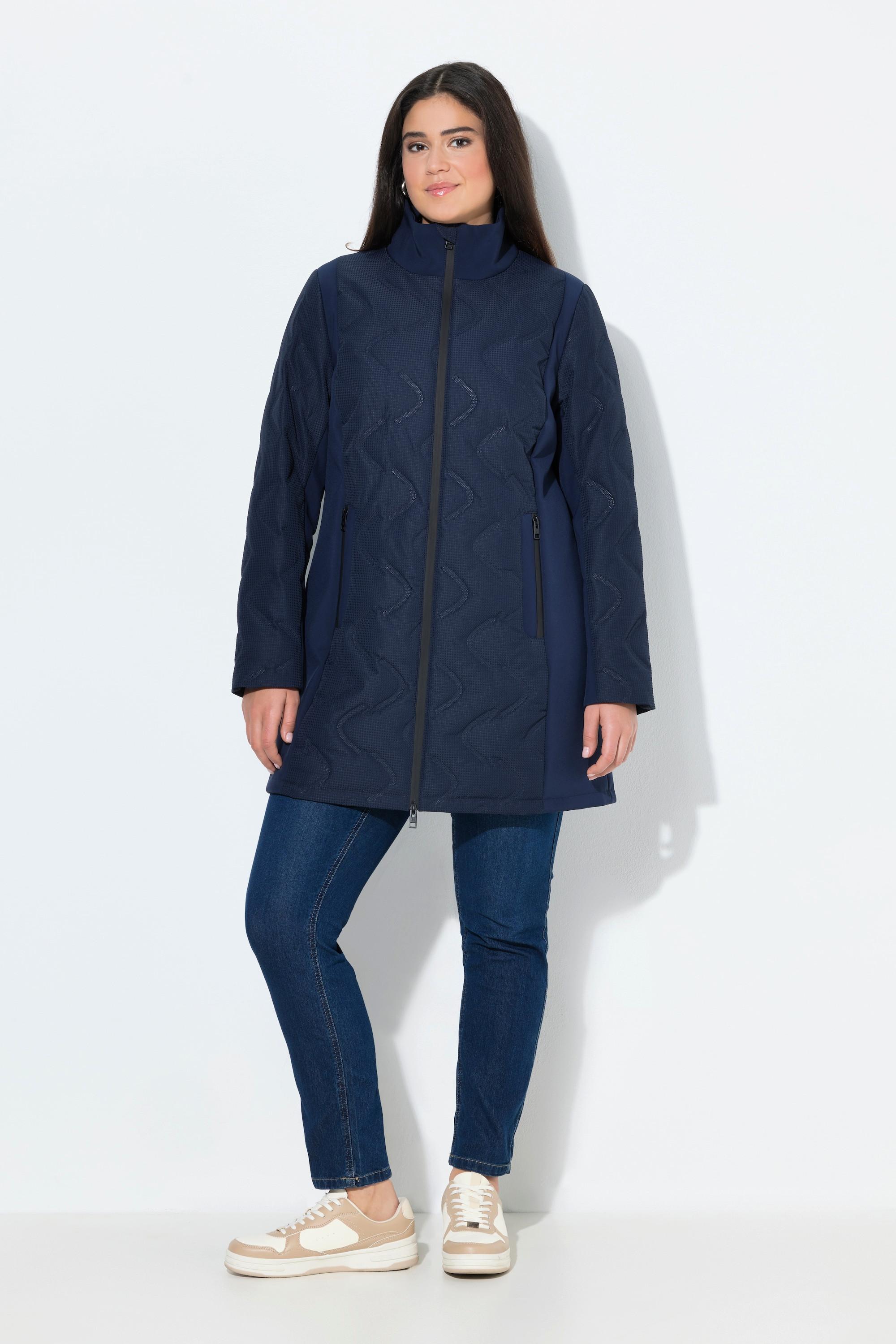 Ulla Popken HYPRAR Laserstepp-Jacke Softshell-Einsätze Kapuze  