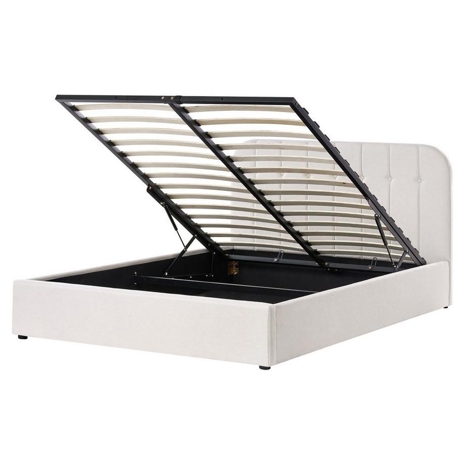 Beliani Lit ottoman en Tissu Moderne CHALLANS  