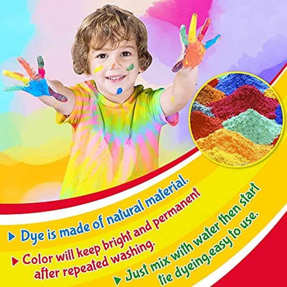 Activity-board  Batikfarben Set Tie Dye Kit 20 Farben zum Färben von Stoff T-shirt Socken Beutel, Kreative Bastelspiele Tie Dye 