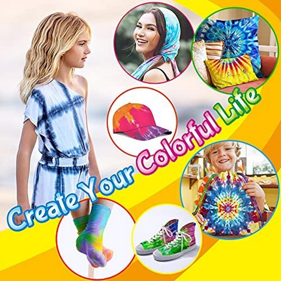 Activity-board  Batikfarben Set Tie Dye Kit 20 Farben zum Färben von Stoff T-shirt Socken Beutel, Kreative Bastelspiele Tie Dye 