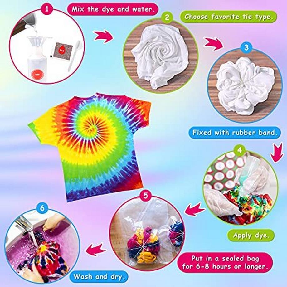 Activity-board  Batikfarben Set Tie Dye Kit 20 Farben zum Färben von Stoff T-shirt Socken Beutel, Kreative Bastelspiele Tie Dye 