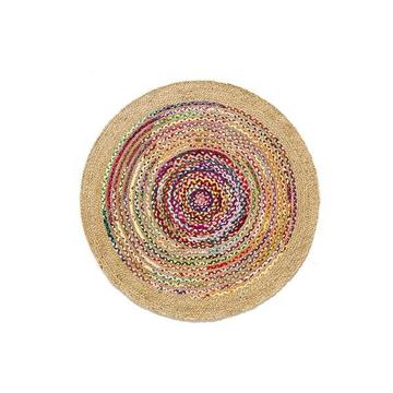 Tapis jute et coton recyclé Ø120 cm