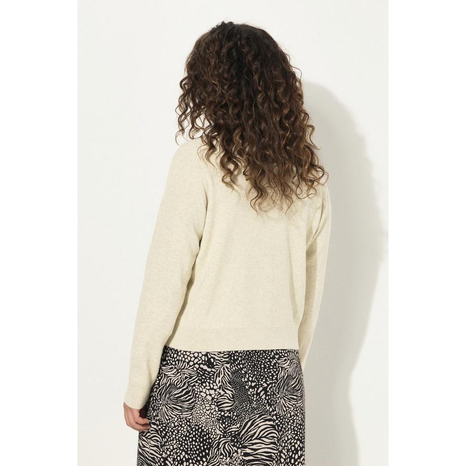 Ulla Popken Cardigan Abbottonatura Scollo a V Maniche Lunghe  