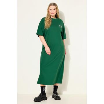 Maxikleid, oversized, Jersey, Rücken-Statement