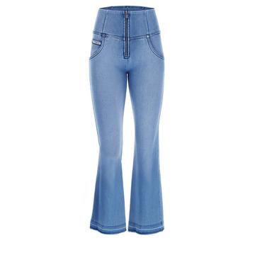 Jeans push up WR.UP® 7/8 fondo flare effetto scucito