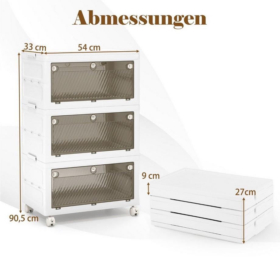 Northix Faltbare Aufbewahrungsbox mit Rädern  