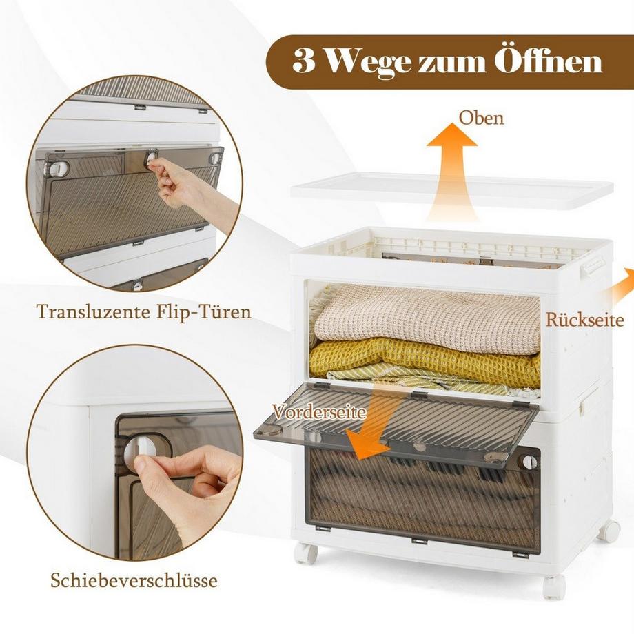 Northix Faltbare Aufbewahrungsbox mit Rädern  