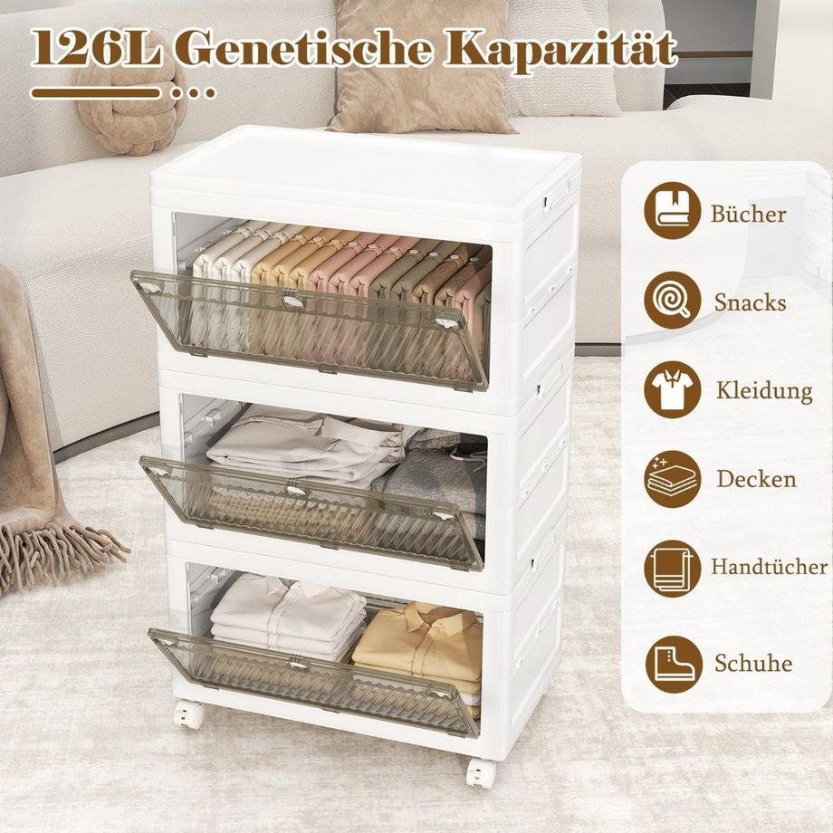 Faltbare Aufbewahrungsbox mit Rädern