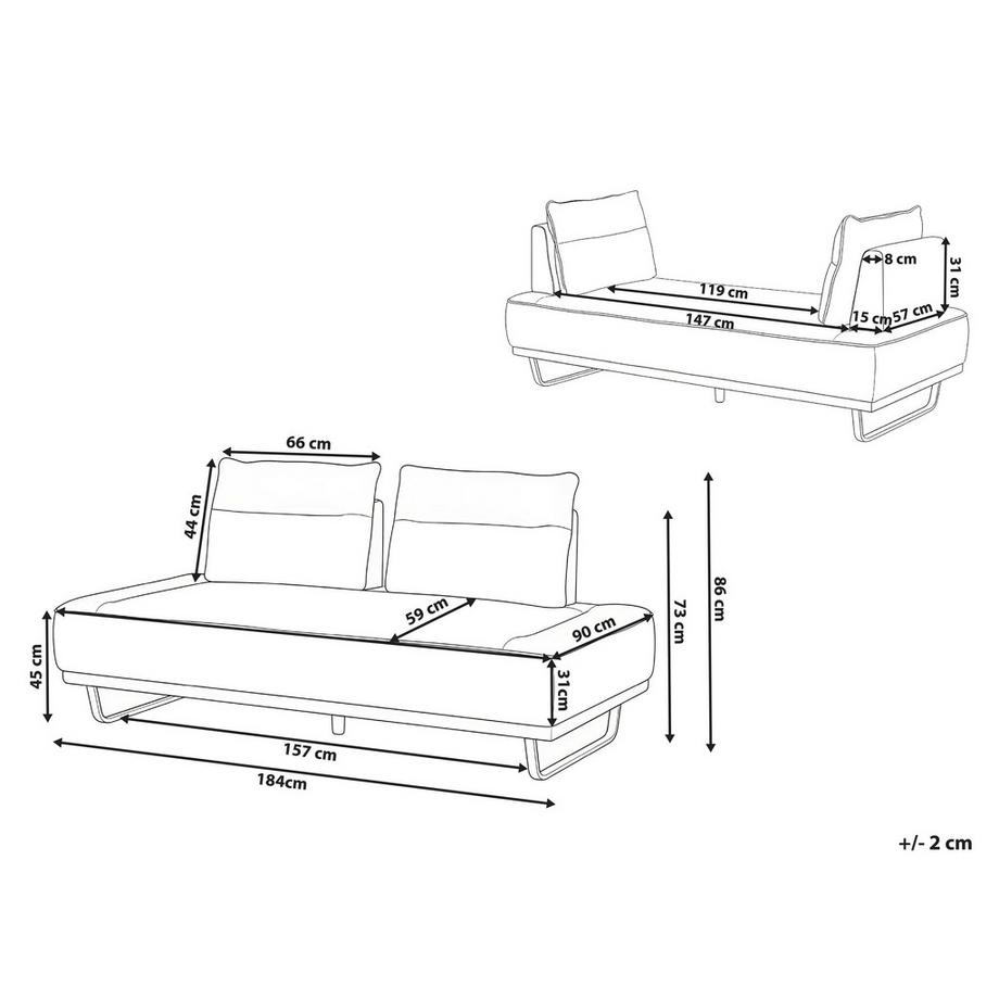 Beliani 3 Sitzer Sofa aus Stoff Skandinavisch FAXEN  