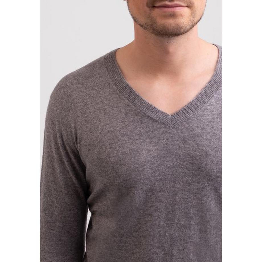CASH-MERE.CH Recycelter Kaschmir V-Ausschnitt Pullover  