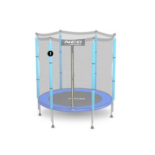 B2X Poteau supérieur de trampoline avec filet de protection extérieur 4,5 pi Bleu Neo-Sport  