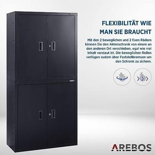 Arebos Aktenschrank Büroschrank Materialschrank Stahlschrank  