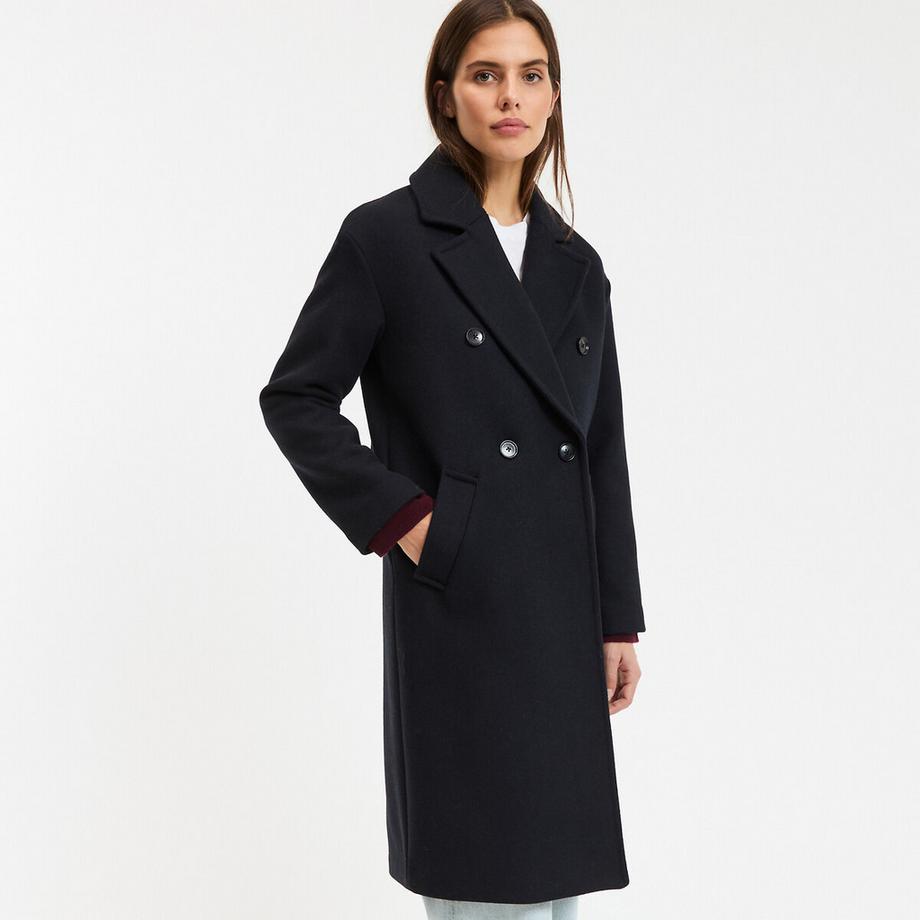 Manteau drap laine mélangée